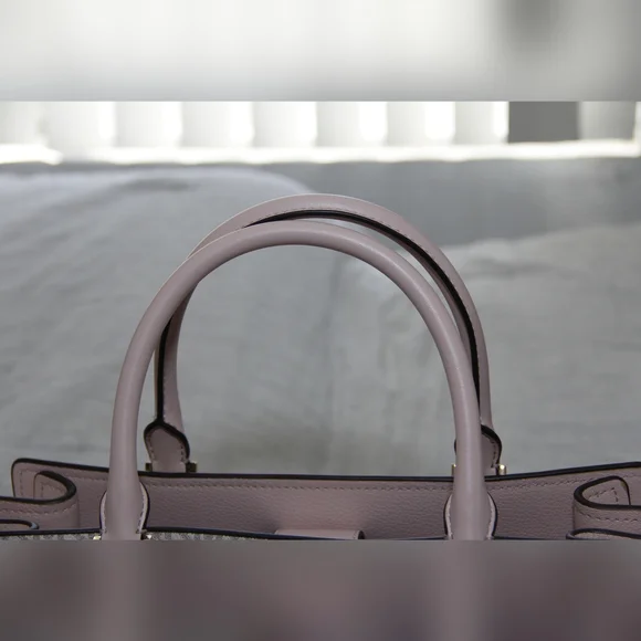 Michael Kors Pink and Cream Satchel with Gold-Tone Hardware